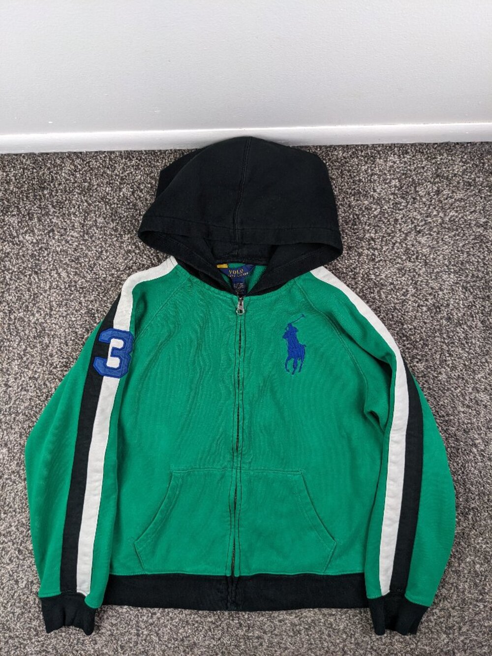 Polo Ralph Lauren Hoodie Sweatshirt Big Pony #3 Athletic Green Youth Boys Large